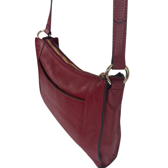 Kattee Cowhide Leather Crossbody Bag Burgundy Pebbled Shoulder Purse NWOT - Picture 3 of 10
